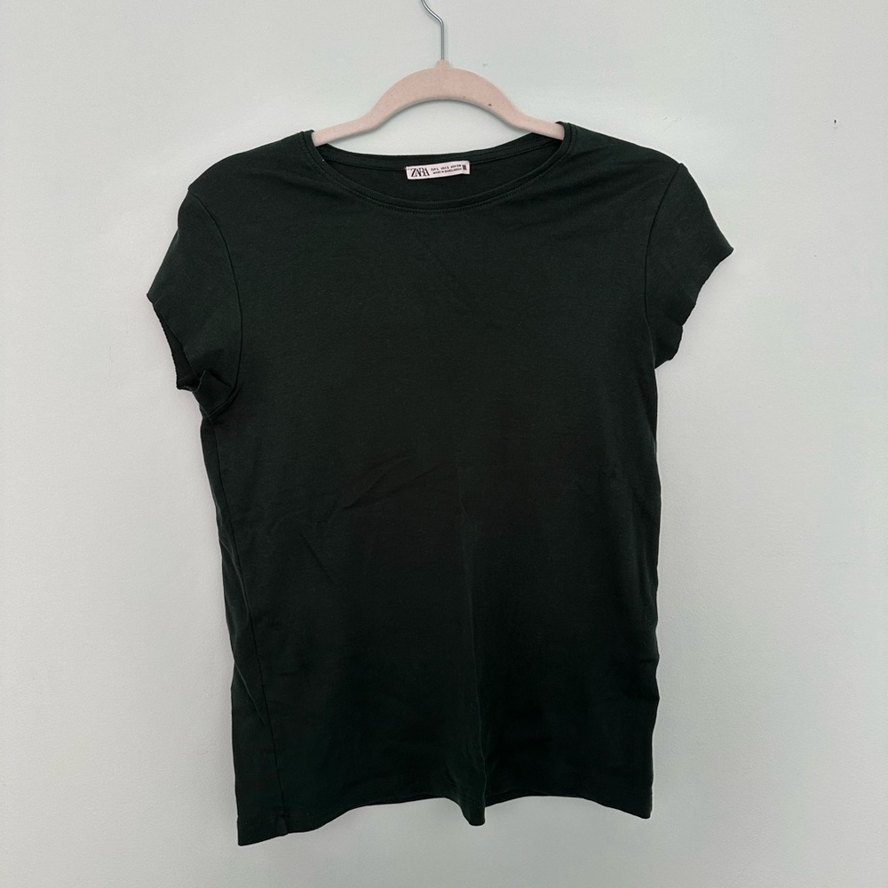 Zara Dark Green Short Sleeve Top